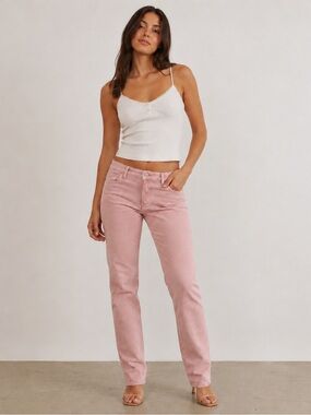 lei dusty rose pink Jeans size 7 Juniors mid rise cotton elastane five pocket